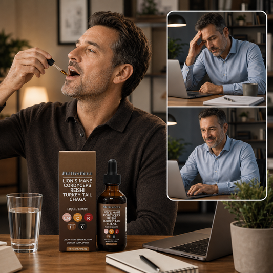 Lion's Mane, Cordyceps, Reishi, Turkey Tail & Chaga | Sharper Focus, Steady Drive — No Crashes