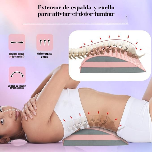 Almohada para estiramiento de espalda  Alivia el dolor de espalda y siente alivio en minutos