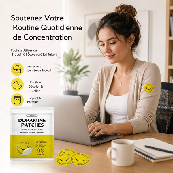 Patchs Laniska Dopamine  Ressentez-vous plus positif, concentré et prêt pour votre journée