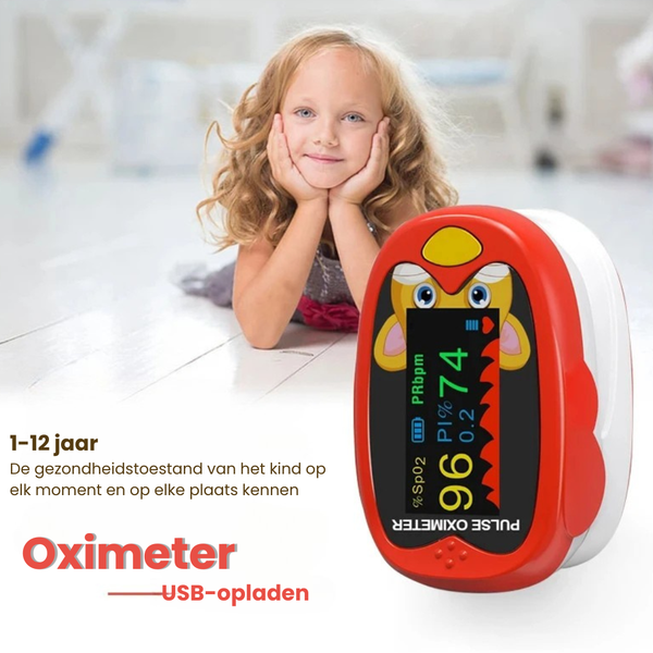 Kinderpols-oximeter  Controleer binnen enkele seconden het zuurstof- en polsniveau thuis