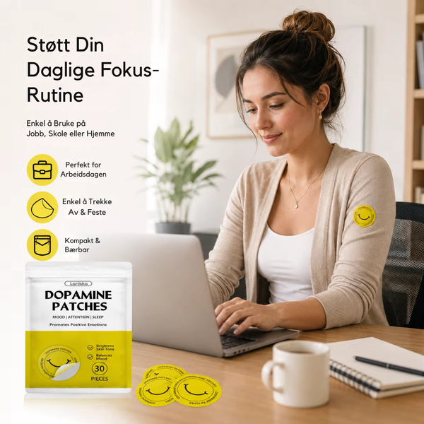 Laniska Dopaminplaster Føl deg mer positiv, fokusert og klar for dagen din